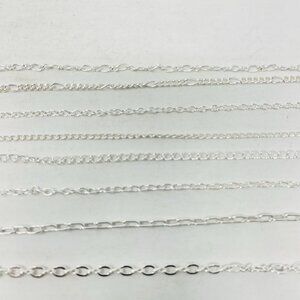 Shop LC Gem Workshop Set of 8 Silvertone Chains without Clasps 20-21 in 5173